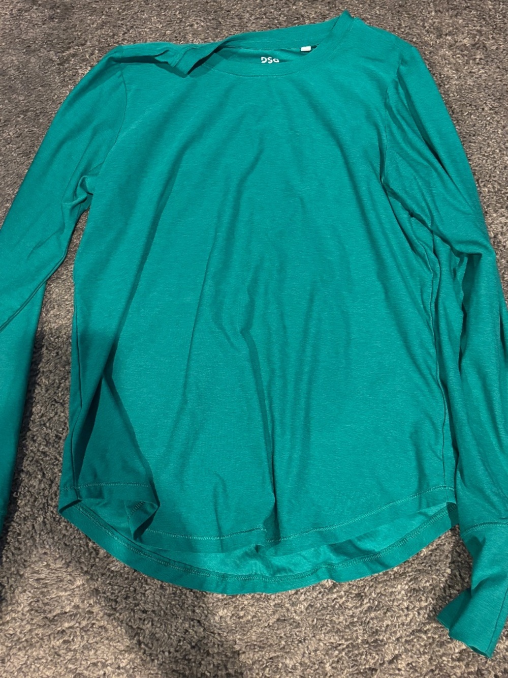 DSG Green Long Sleeve Performance Activewear Top Size XS
